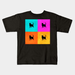 Neon Color Cat Background Kids T-Shirt